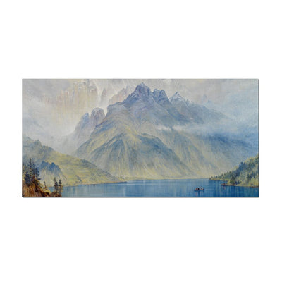 DecorGlance White Mountain Scenery Canvas Wall Painting