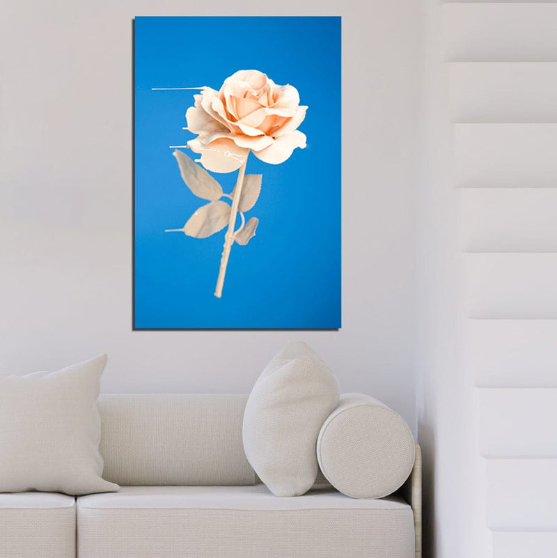 DecorGlance White Rose Canvas Wall Painting