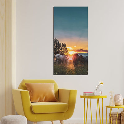 DecorGlance Wild Horse Pictures Print On Canvas Wall Painting