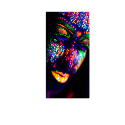 DecorGlance Women With Neon Face Canvas Wall Painting