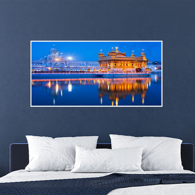 Golden Temple Canvas Floating Frame Wall Painting