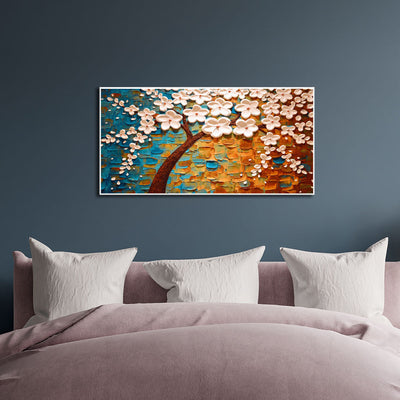 3-D Flower Abstract Canvas Floating Wall Painting