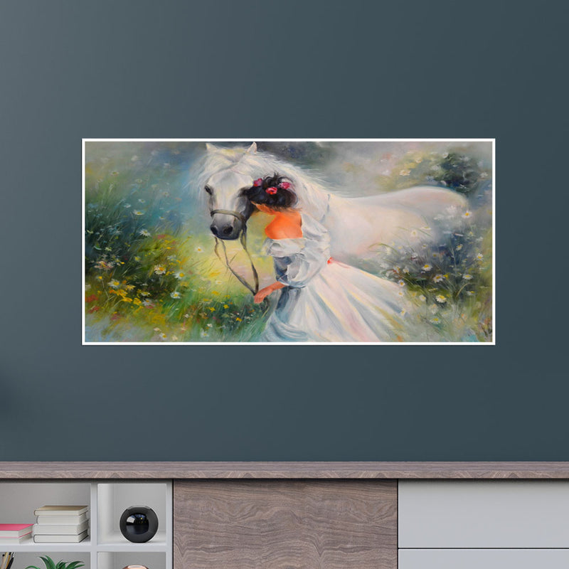 Beautiful Horse Canvas Floating Frame Wall Painting