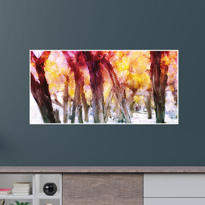 Forest Trees Abstract Scenery Canvas Floating Frame Wall Painting