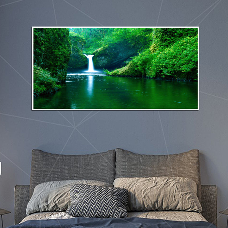 Beautiful Green Scenery Canvas Floating Frame Wall Painting